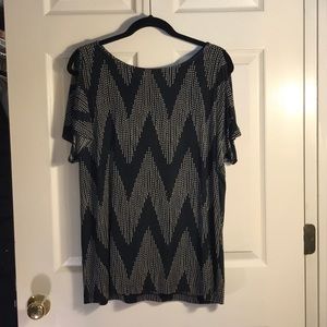 Split Shoulder Chevron Blouse